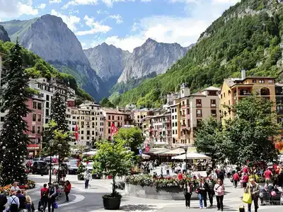 Colorful festival scene in Andorra la Vella.