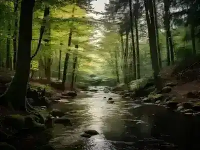 The Ardennes Forrest featuring trees and a stream