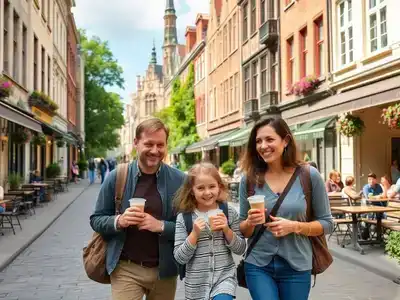 Family enjoying a day out in Ghent’s beautiful streets.