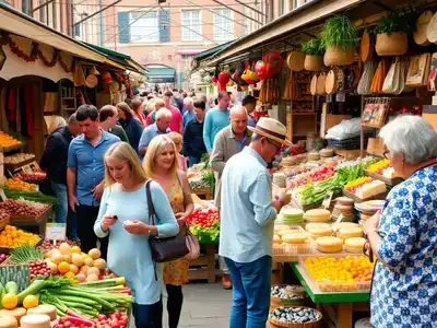 Vibrant local market scene in Ghent with fresh produce.