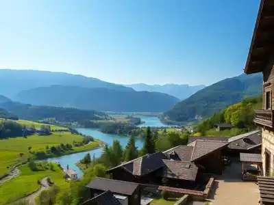 Beautiful landscape of Bosnia with hills and traditional village.