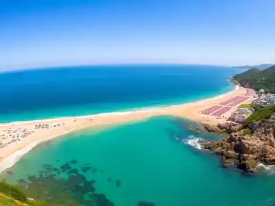 Black Sea Coast with sandy beaches and turquoise waters.