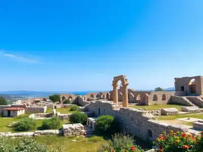 Ancient ruins and mosaics at Kato Paphos Park.