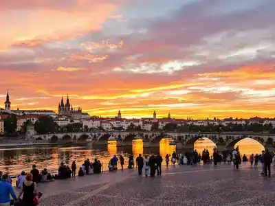 Couples and families enjoying scenic views in Prague