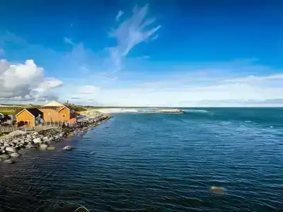 Isolated cottages overlooking the sea at Skagen