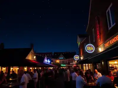 Culinary and nightlife scene in Randers at night.