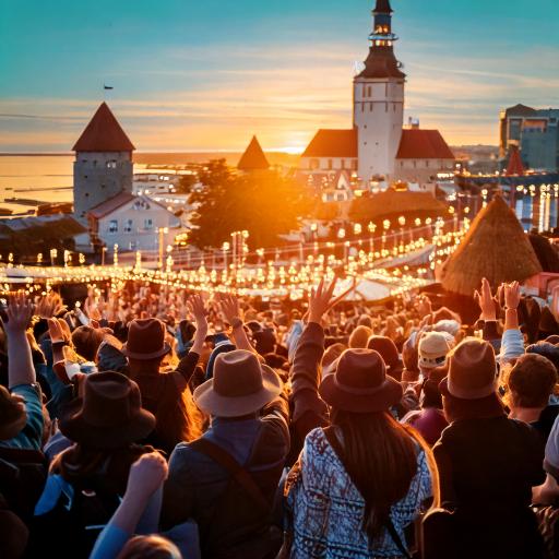 Tallinn music festival at sunset