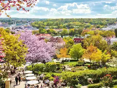 Colorful streets of Lyon in different seasons.