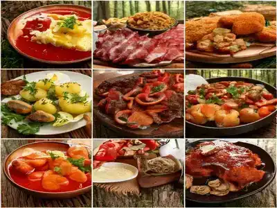 Collage of different German food