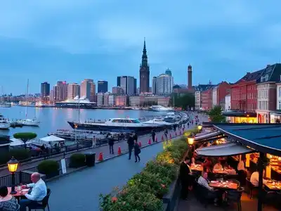  Scenic view of Hamburg's skyline and vibrant streets.