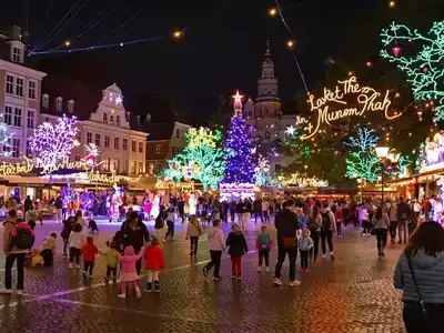 Families enjoying Munich’s vibrant nightlife together.