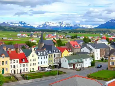 Historic landmarks and lush landscapes of Akureyri.