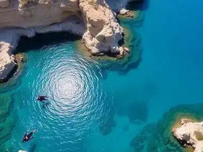 Scenic view of the Blue Hole in Malta.