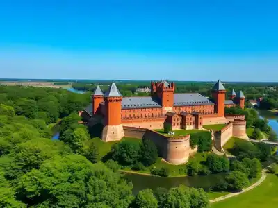 Aerial view of Malbork Castle in Poland.