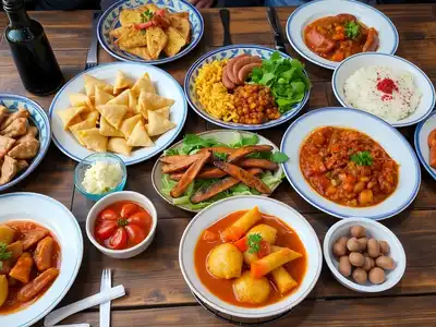 Traditional Polish dishes on a rustic wooden table.