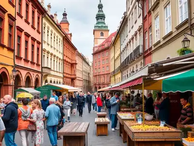 Historic buildings and Polish cuisine in Warsaw's vibrant streets.