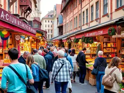 Colorful market stalls in Wroclaw’s vibrant shopping scene.