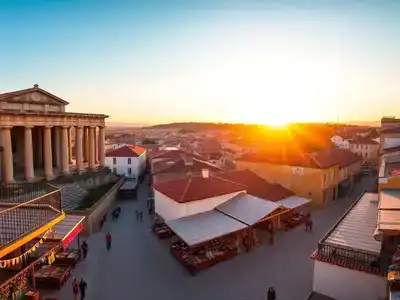 Historic architecture and vibrant markets in Évora, Portugal.