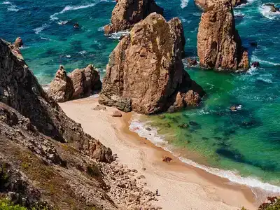 Rocky beach cove in Sintra, Portugal