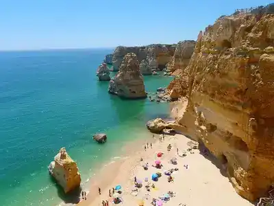 A beach cove on the Algarve