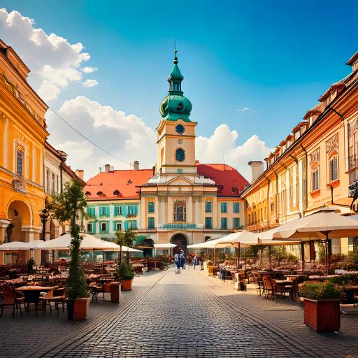 The central hub of Sibiu Romania, it’s surrounded by beautiful buildings and lively cafes