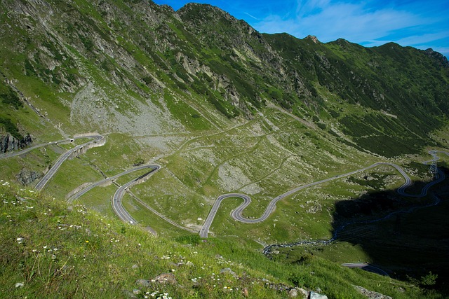 The winding road of Transfagarasan Highway, Romania