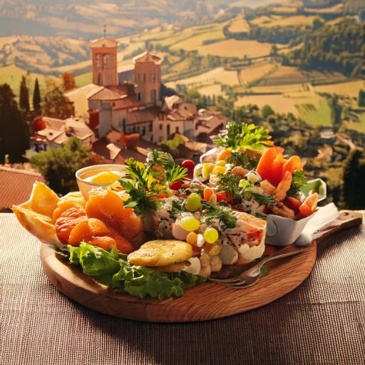 San Marino’s landmarks and traditional food.