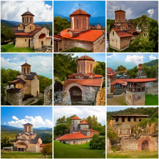 A collage of Serbian monastries