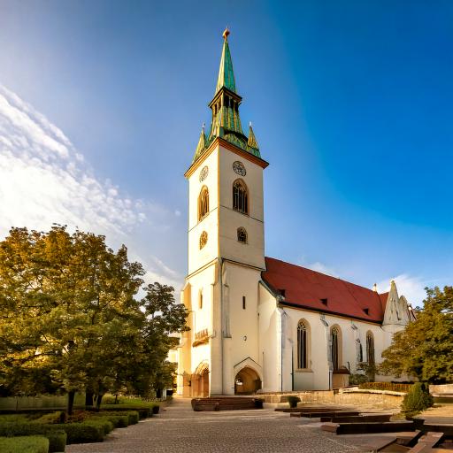 St. Martin’s Cathedral Slovakia with a clear blue sky backdrop