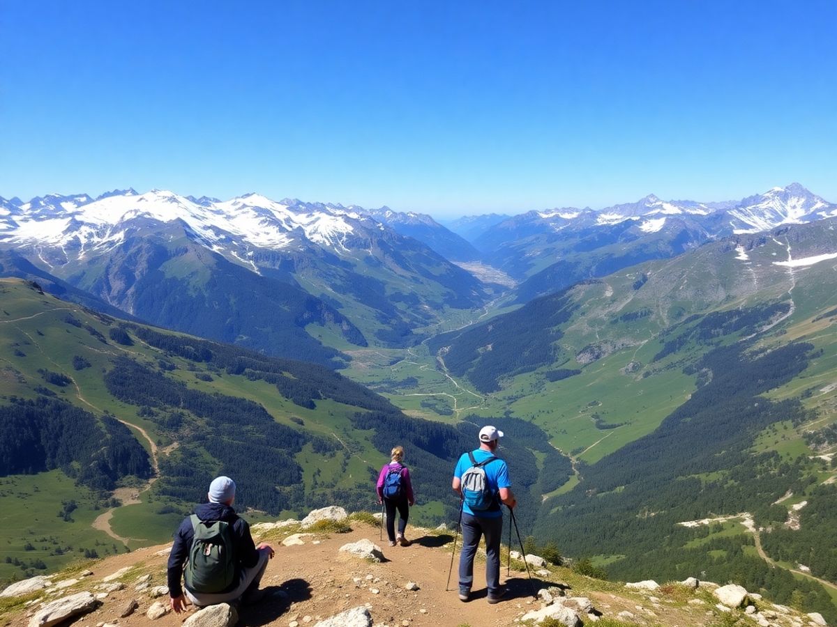 Hikers and skiers enjoying Spain's beautiful mountainous landscapes.