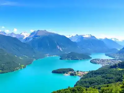 Lush valleys and snow-capped mountains in Interlaken, Switzerland.