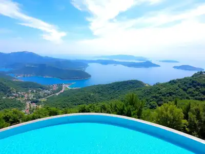 Infinity pool with a view of Turkey's landscape