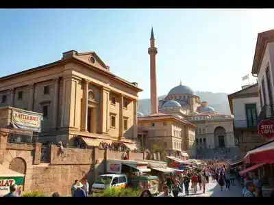 Ancient ruins and vibrant market scene in Turkey.